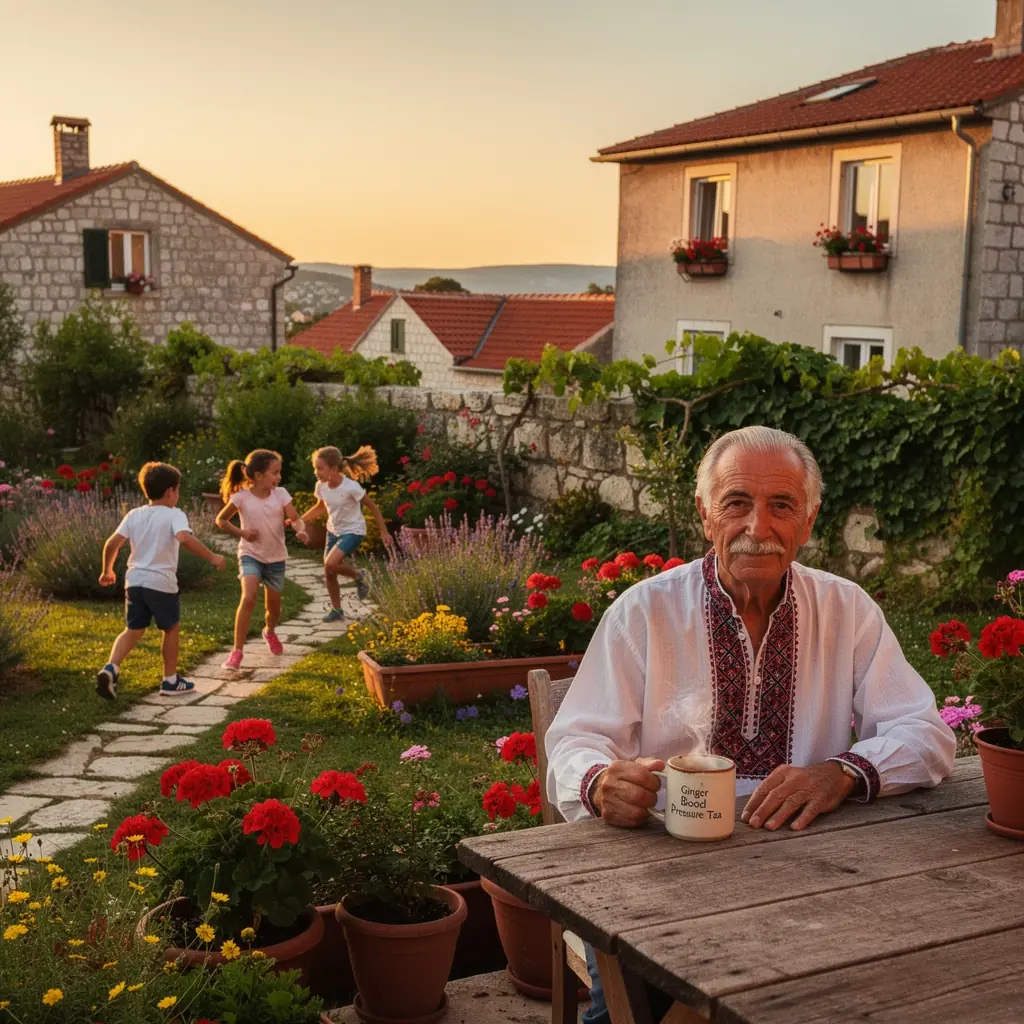 Scena kuhanja čaja od đumbira, s vrelom vodom i mirisnim začinima na stolu.